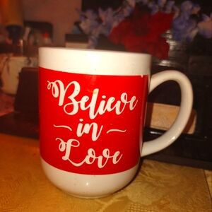 Red 'Believe in Love' Mug